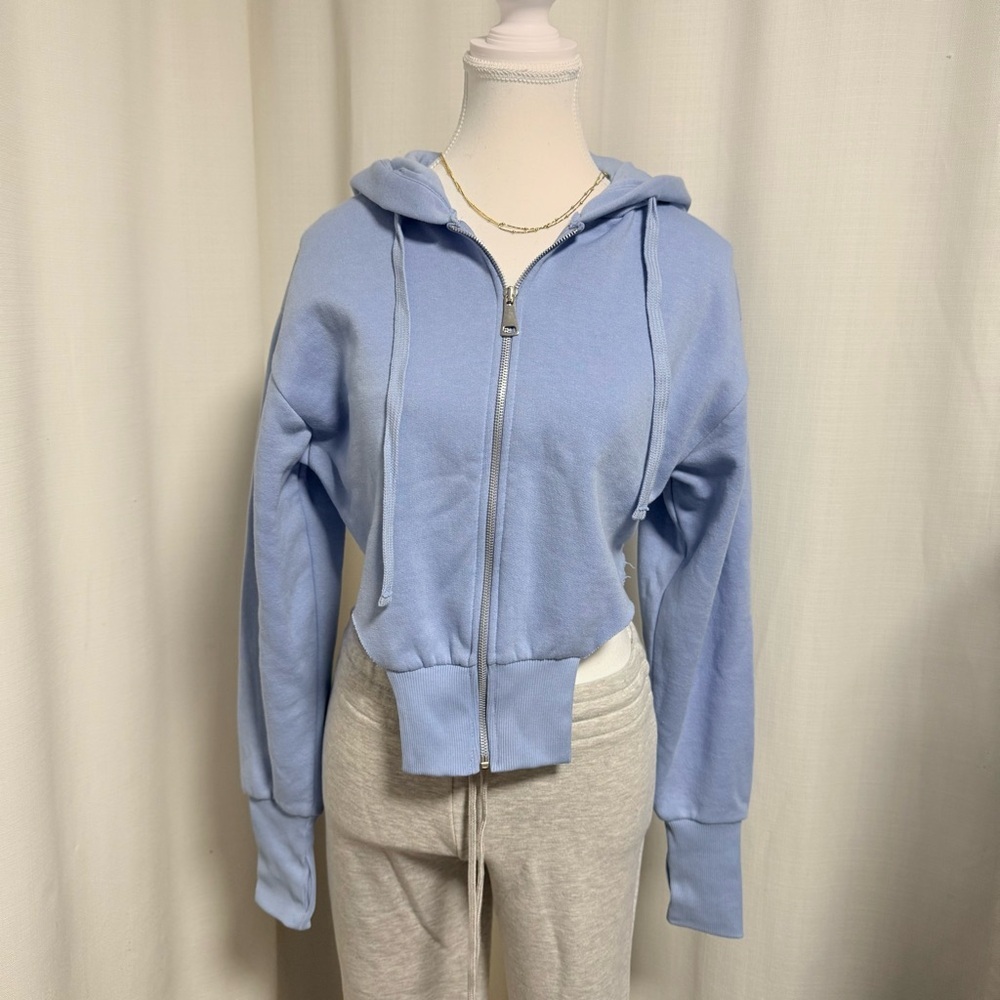 Zara Sky Blue Women's Zip-Up Hoodie